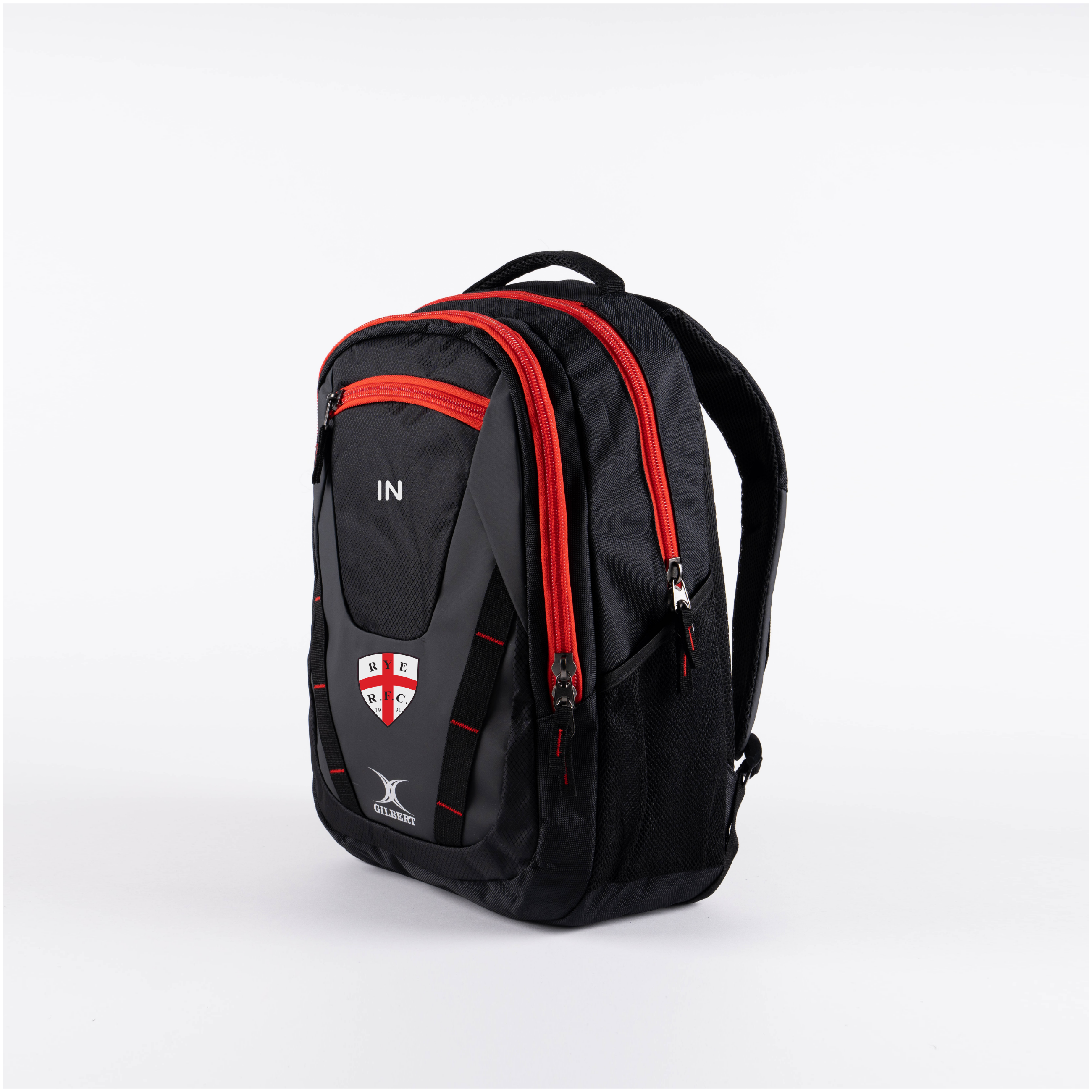 gilbert-rugby-club-v4-zaino-rucksack-senior-nero-rosso-rye-rugby-club image 1