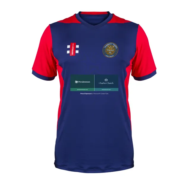 gray-nicolls-tamwhitt-ladies-senior-navy-red-maglia-cricket-t20-a-maniche-corte image 1
