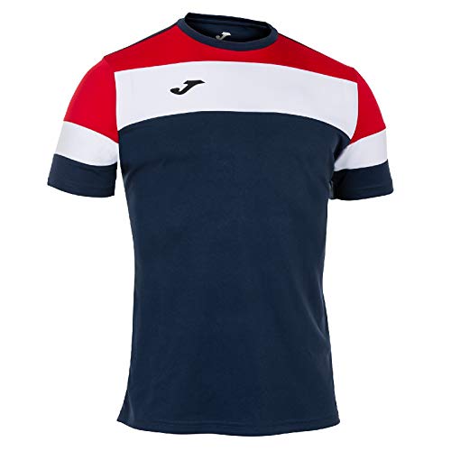 joma-crew-iv-maglia-calcio-manica-corta-azzurro-marino-rosso-bianco image 2