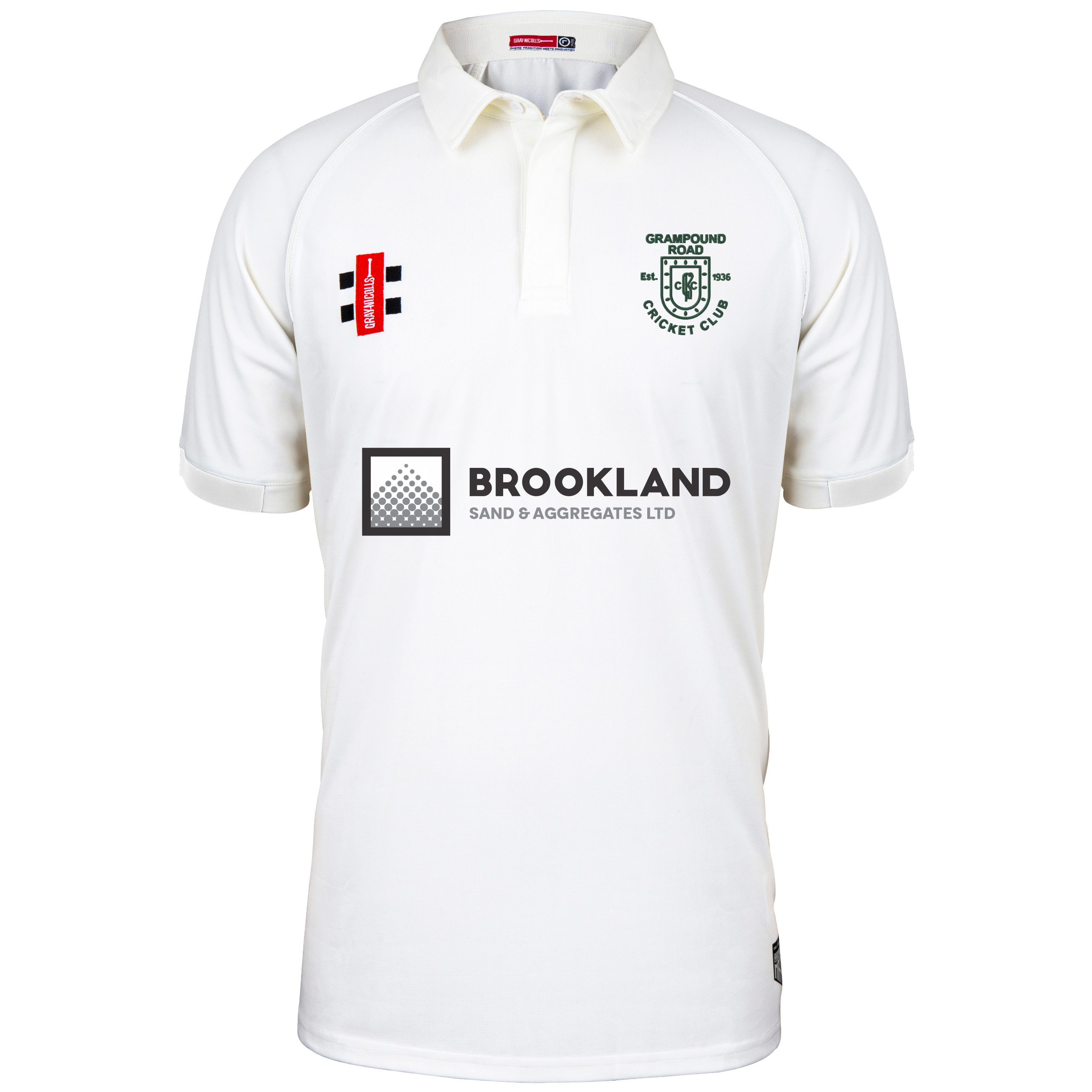 gray-nicolls-grampound-road-cc-matrix-v2-maglia-s-s-junior-ivory-nomi-numeri image 1