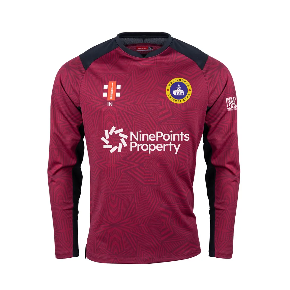gray-nicolls-whitchurch-cc-junior-maglia-cricket-pro-performance-v2-manica-lunga image 1