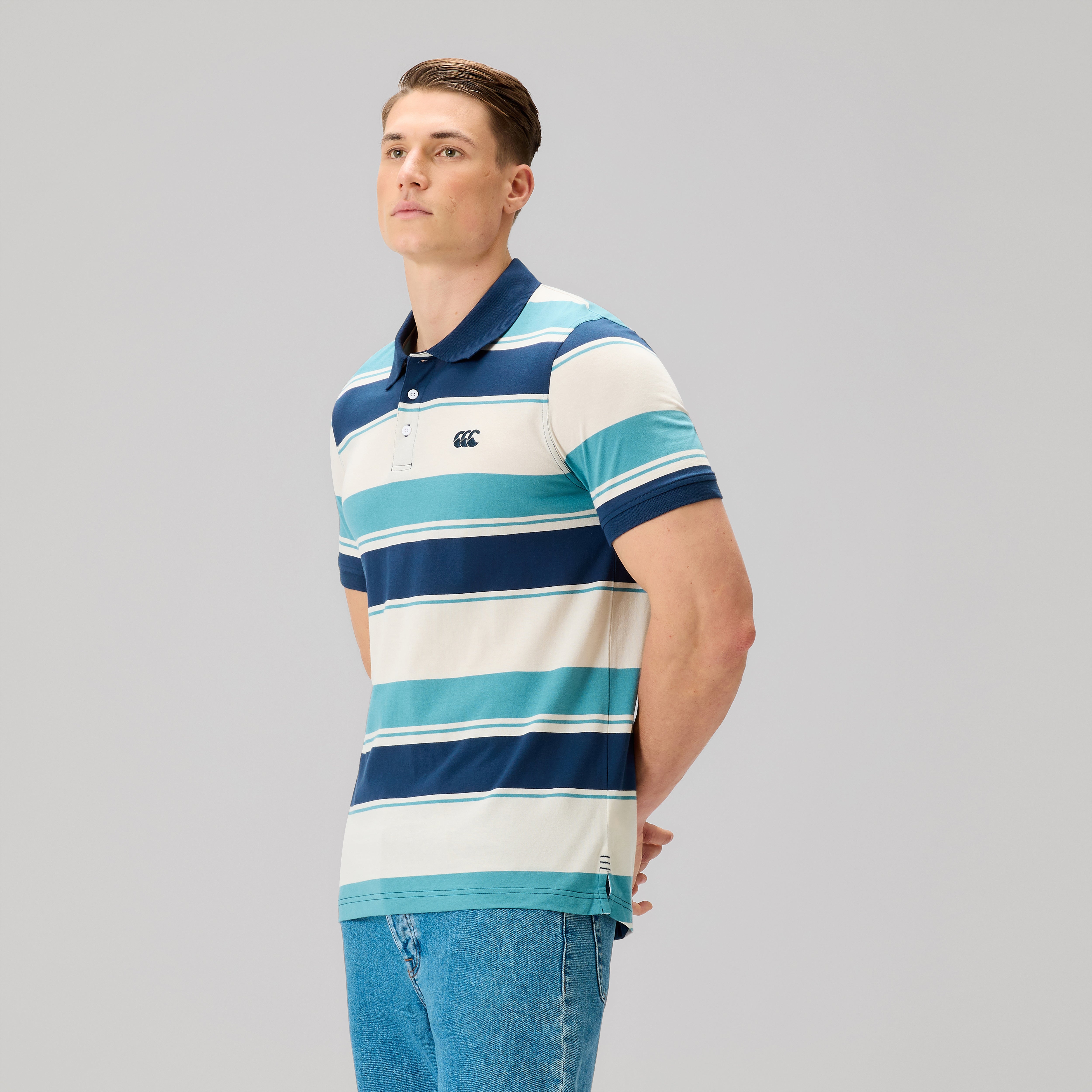 canterbury-fundamentals-stripe-polo-uomo-blu-a-maniche-corte image 4