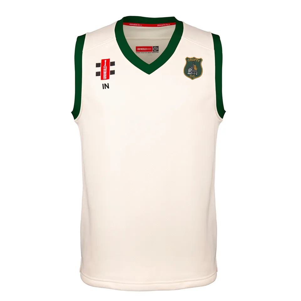 gray-nicolls-crofty-holman-cc-pro-performance-gilet-match-junior-avorio-verde image 1