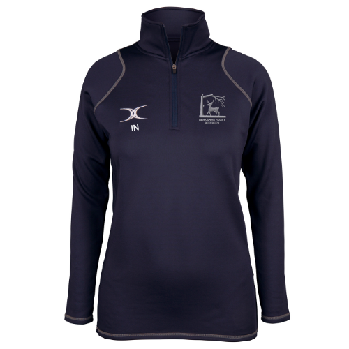 gilbert-rugby-quest-pile-1-4-zip-donna-berkshire-rugby-referees-society-blu-navy image 1