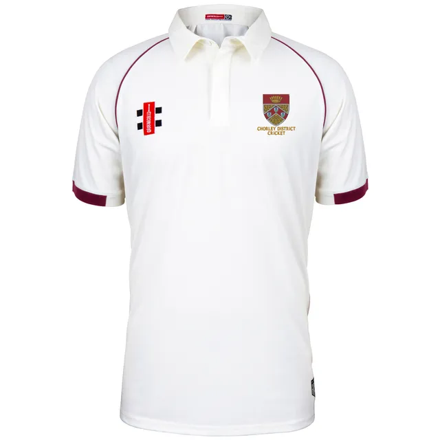 gray-nicolls-chorley-district-cc-matrix-v2-maglia-cricket-senior-avorio-bordeaux image 1