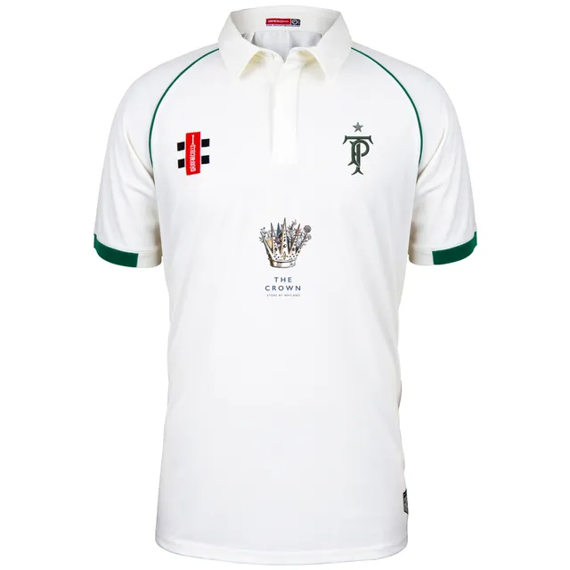 gray-nicolls-tendring-park-cc-senior-maglia-matrix-v2-manica-corta-avorio-verde image 1