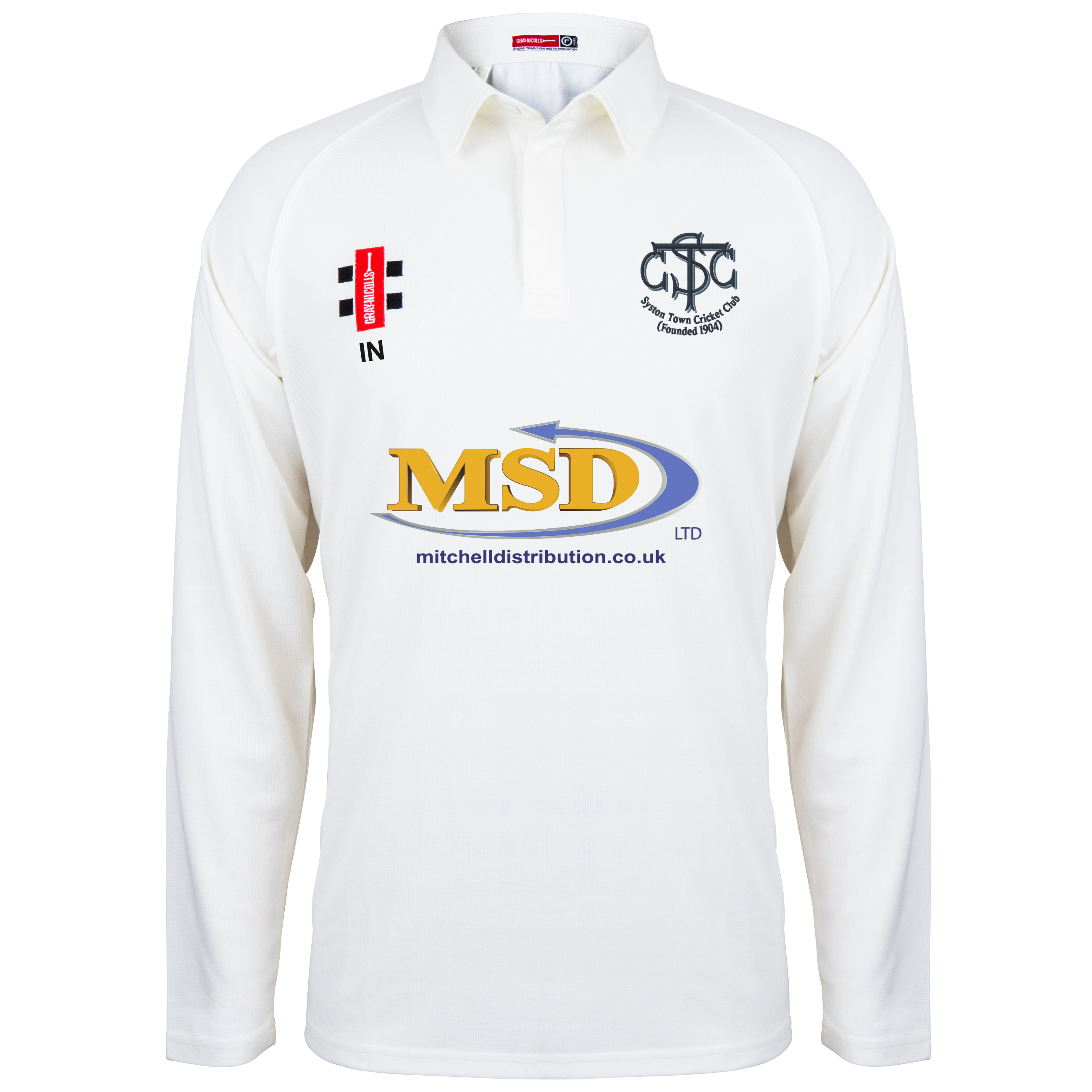 gray-nicolls-matrix-v2-maglia-cricket-manica-lunga-senior-syston-town-cc-avorio image 1