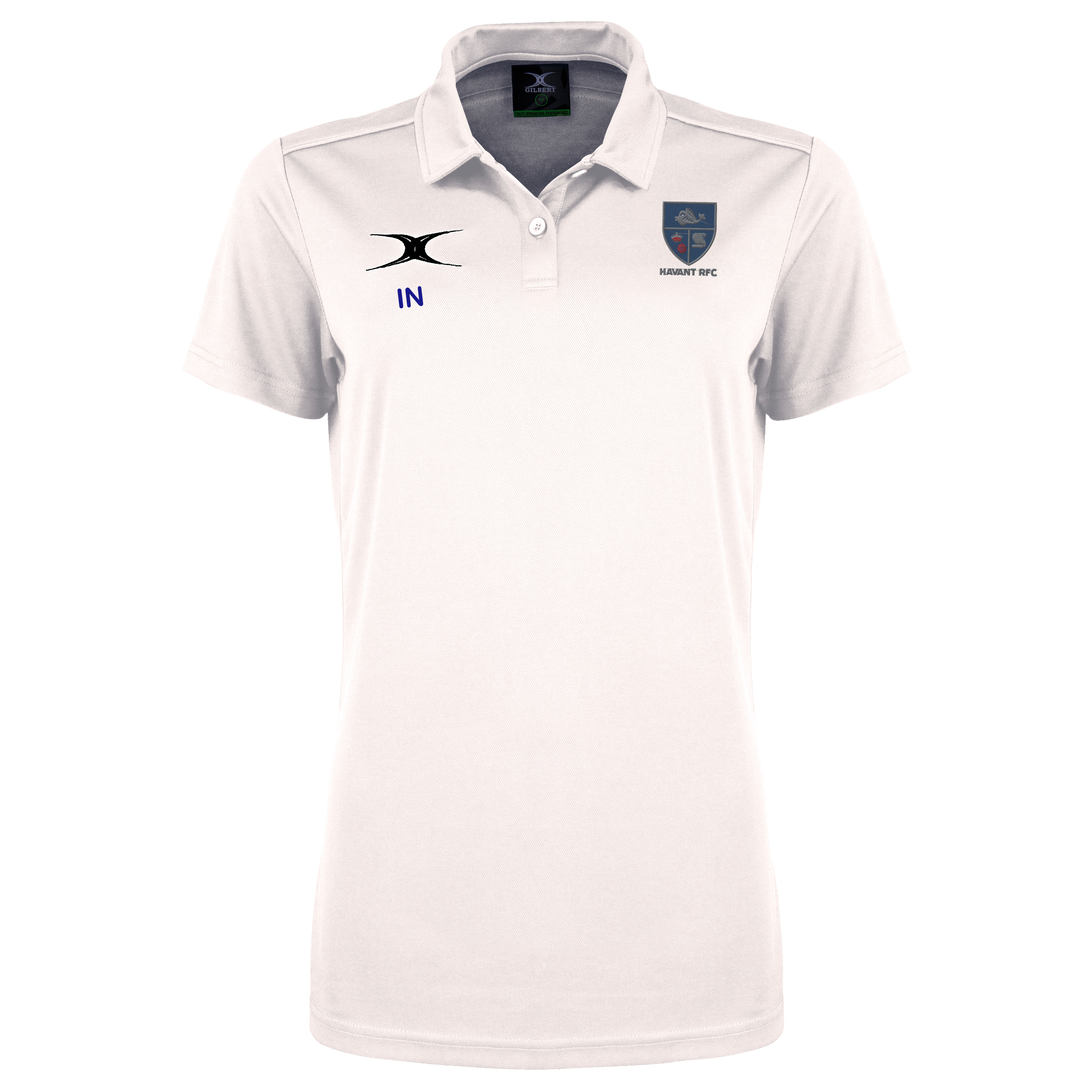 gilbert-rugby-havant-rfc-donna-polo-photon-ii-a-maniche-corte-bianca image 1