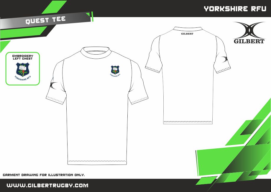 gilbert-rugby-yorkshire-rfu-supporters-bambino-quest-t-shirt-cotone-bio-bianco image 2