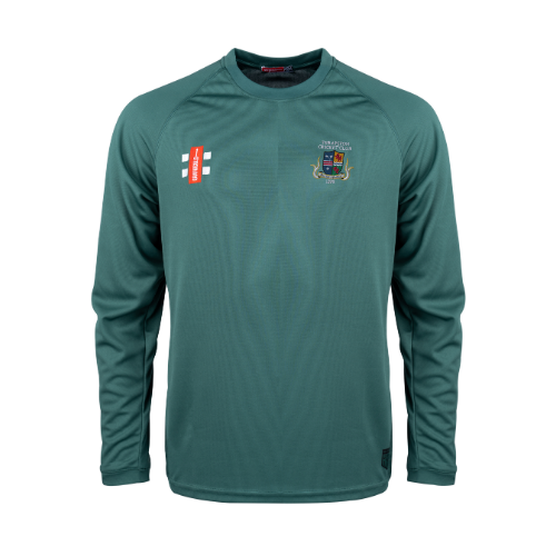 gray-nicolls-thrapston-cricket-club-adulto-t-shirt-matrix-v2-manica-lunga-verde image 1
