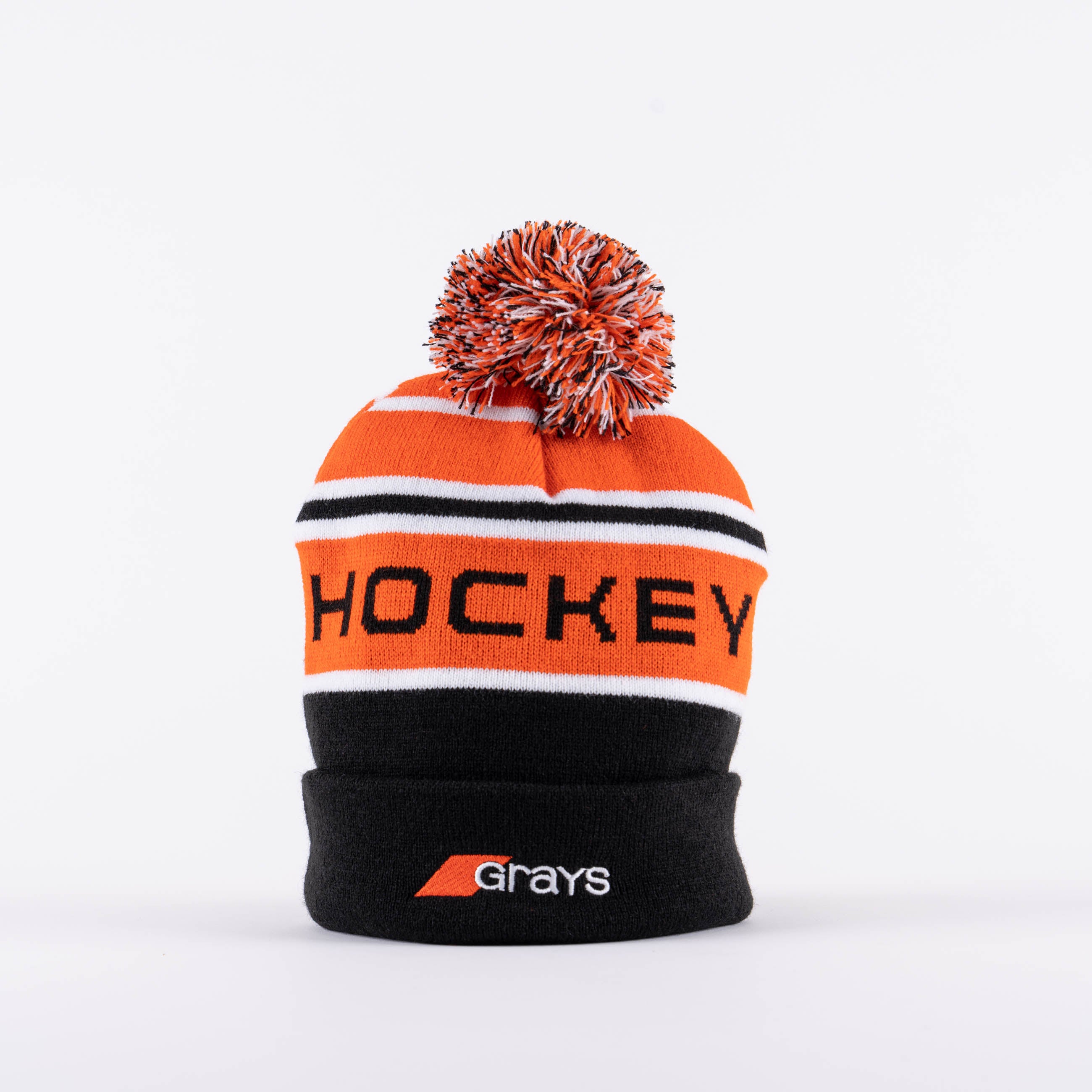 grays-bobble-hat-berretto-hockey-nero-arancione image 1