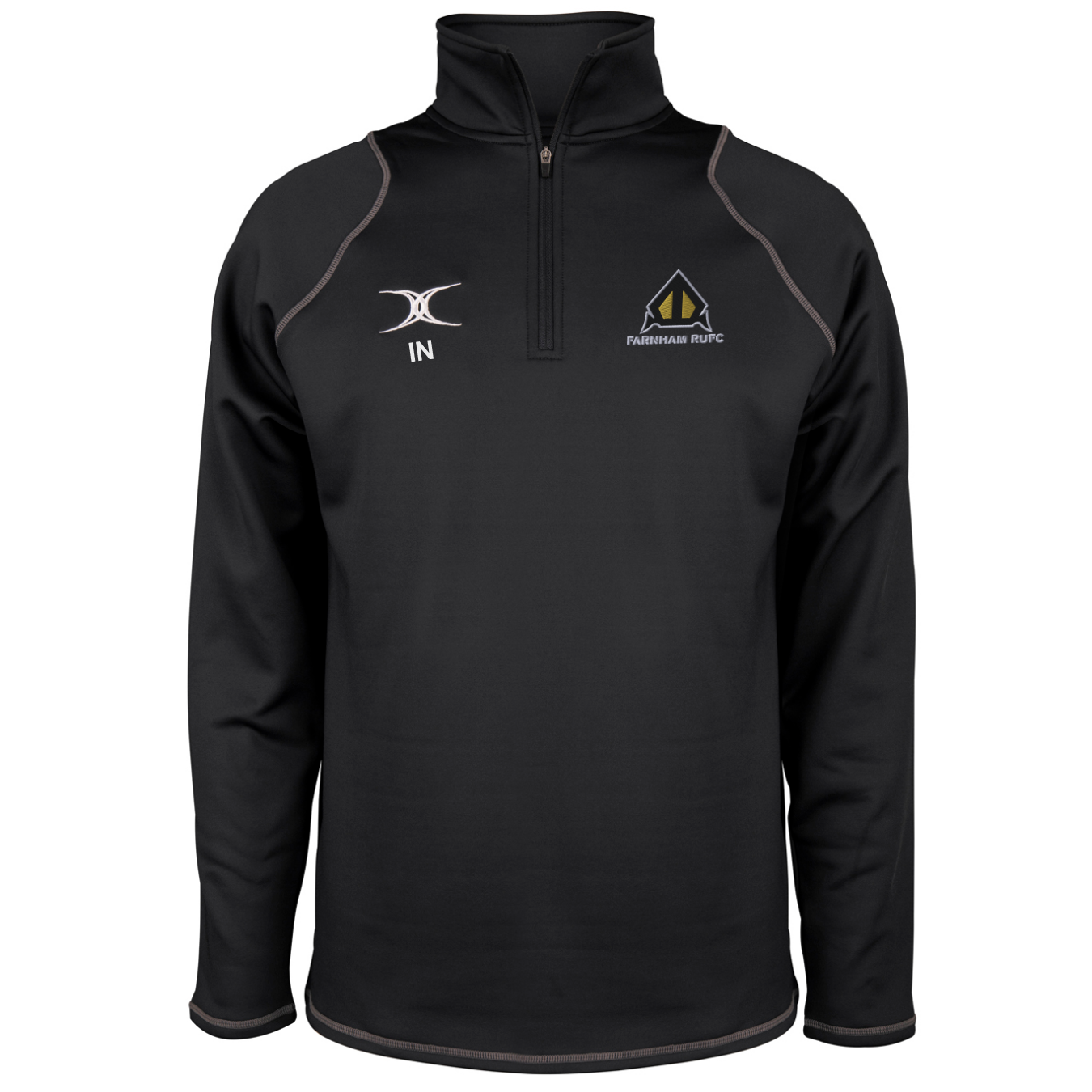 gilbert-rugby-farnham-rufc-senior-quest-pile-1-4-zip-uomo-nero image 1