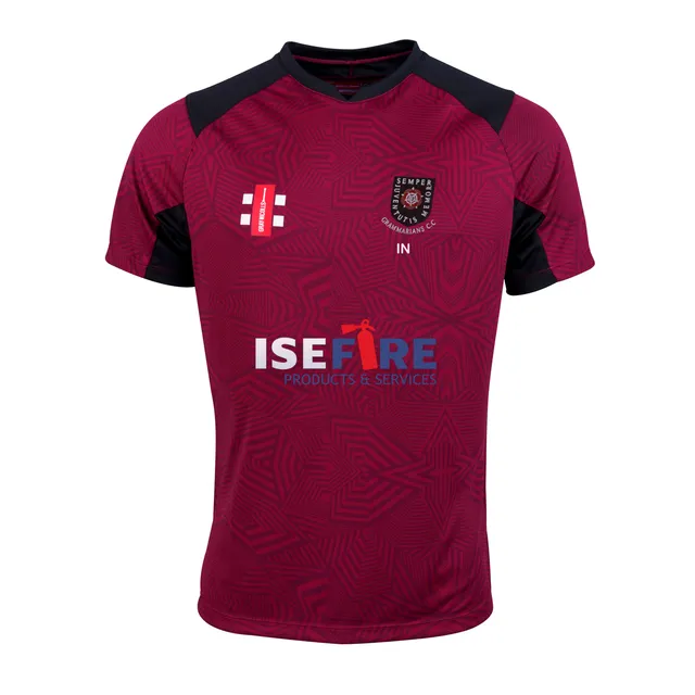 gray-nicolls-wellingborough-old-grammarians-maglia-pro-t20-s-s-maroon-black-donn image 1
