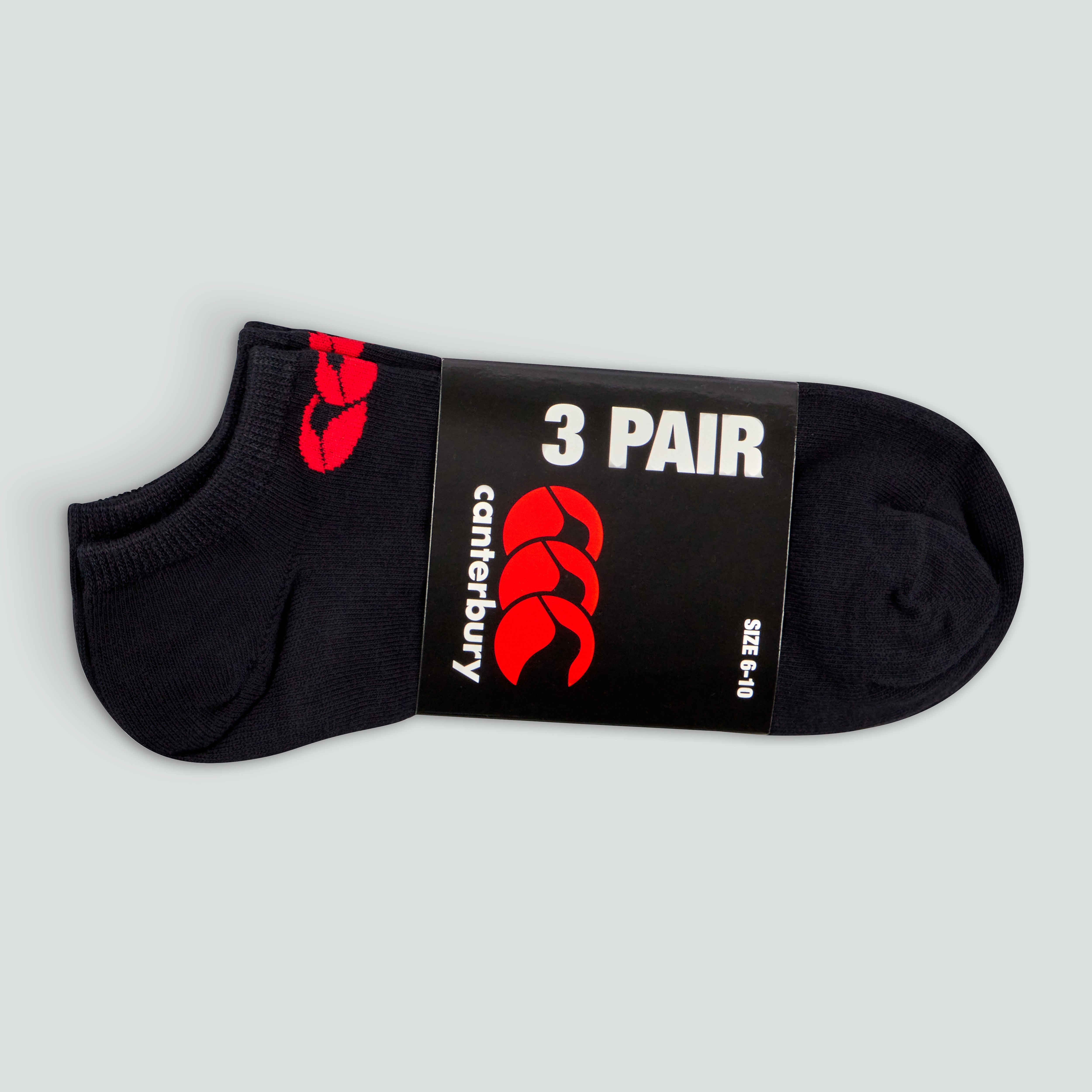 canterbury-trainer-liners-3-pack-unisex-nero-rosso image 2