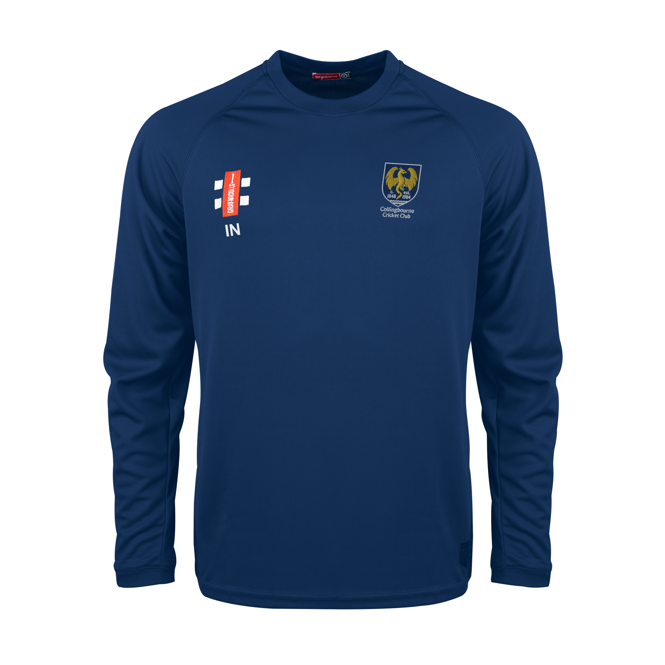 gray-nicolls-matrix-v2-maglia-manica-lunga-junior-navy-collingbourne-cricket-clu image 1