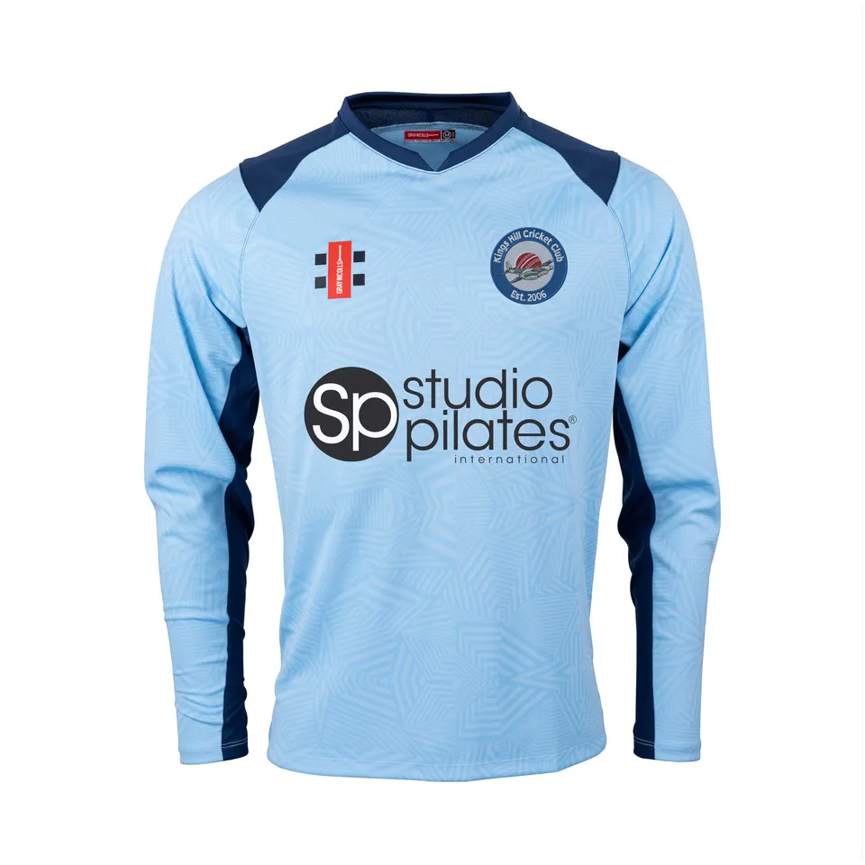 gray-nicolls-kings-hill-cc-pro-t20-maglia-manica-lunga-senior-navy-sky image 1