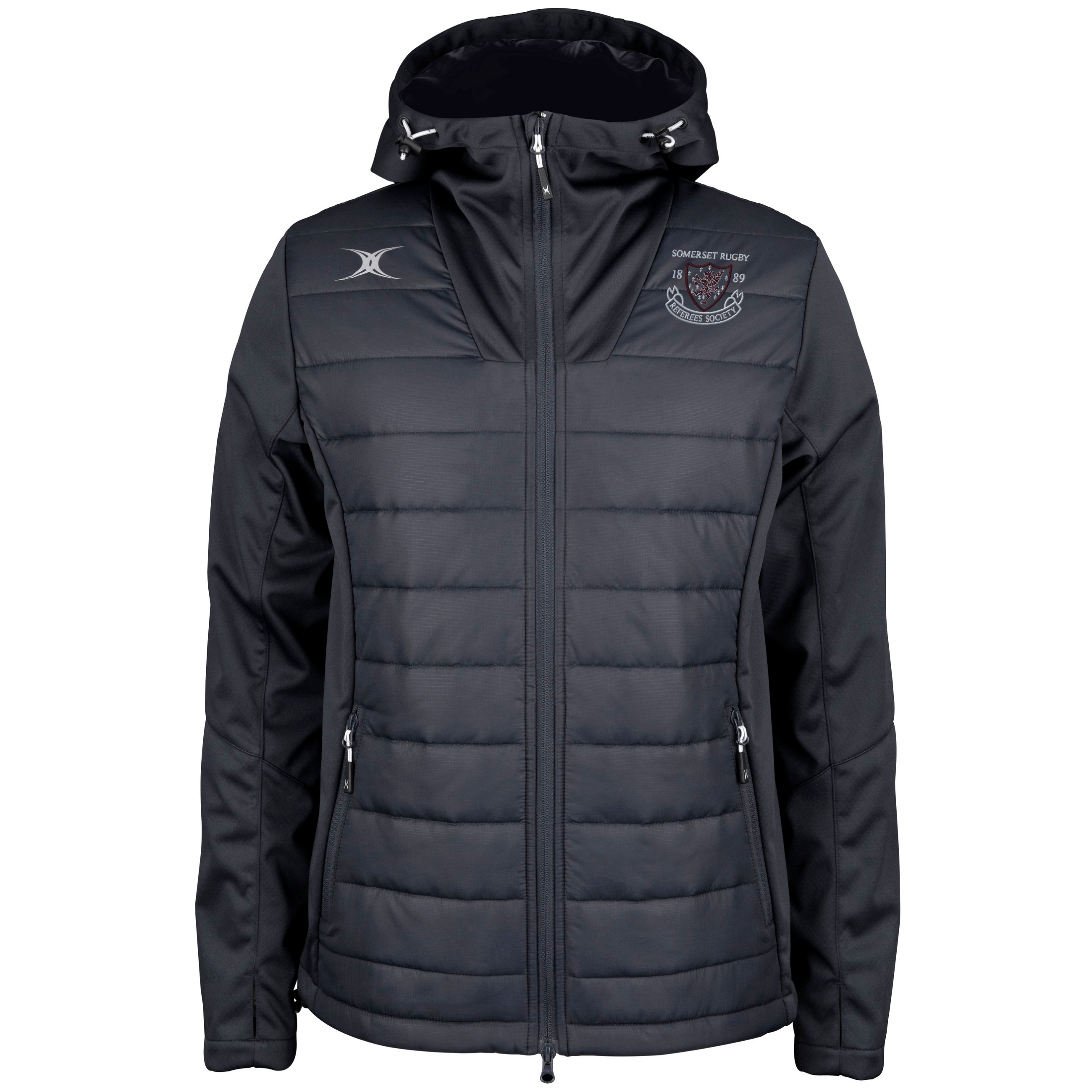 gilbert-rugby-somerset-referees-pro-active-full-zip-giacca-nera-senior image 1