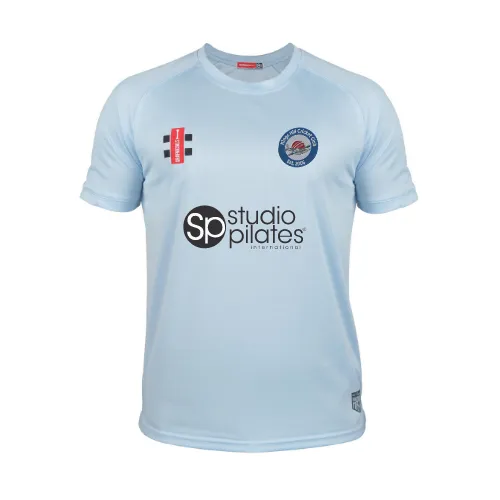 gray-nicolls-matrix-v2-t-shirt-cricket-junior-kings-hill-cc-sky-manica-corta image 1