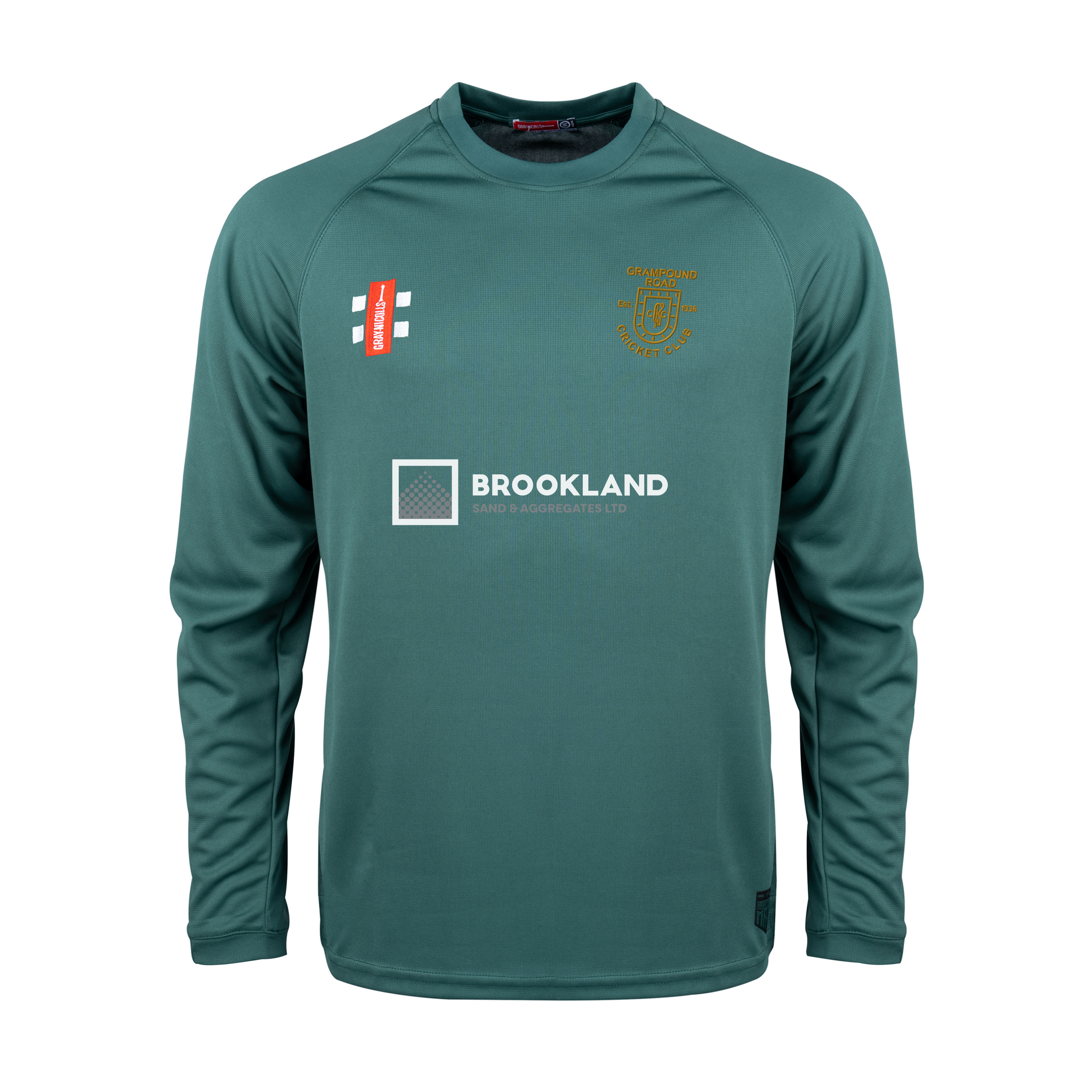 gray-nicolls-matrix-v2-grampound-road-cc-t-shirt-manica-lunga-verde-senior image 1