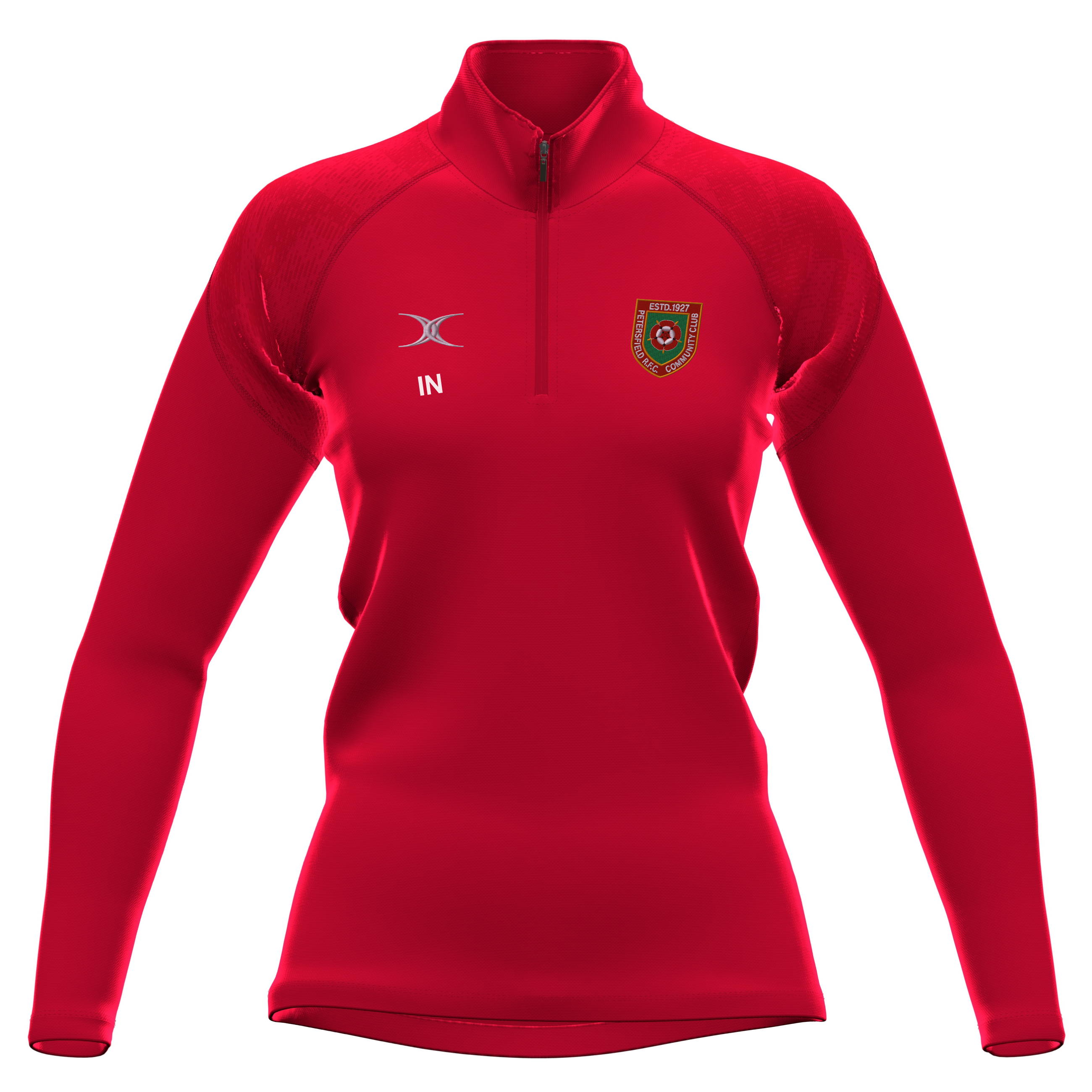 gilbert-rugby-petersfield-rfc-gts-pile-1-4-zip-donna-rosso image 1