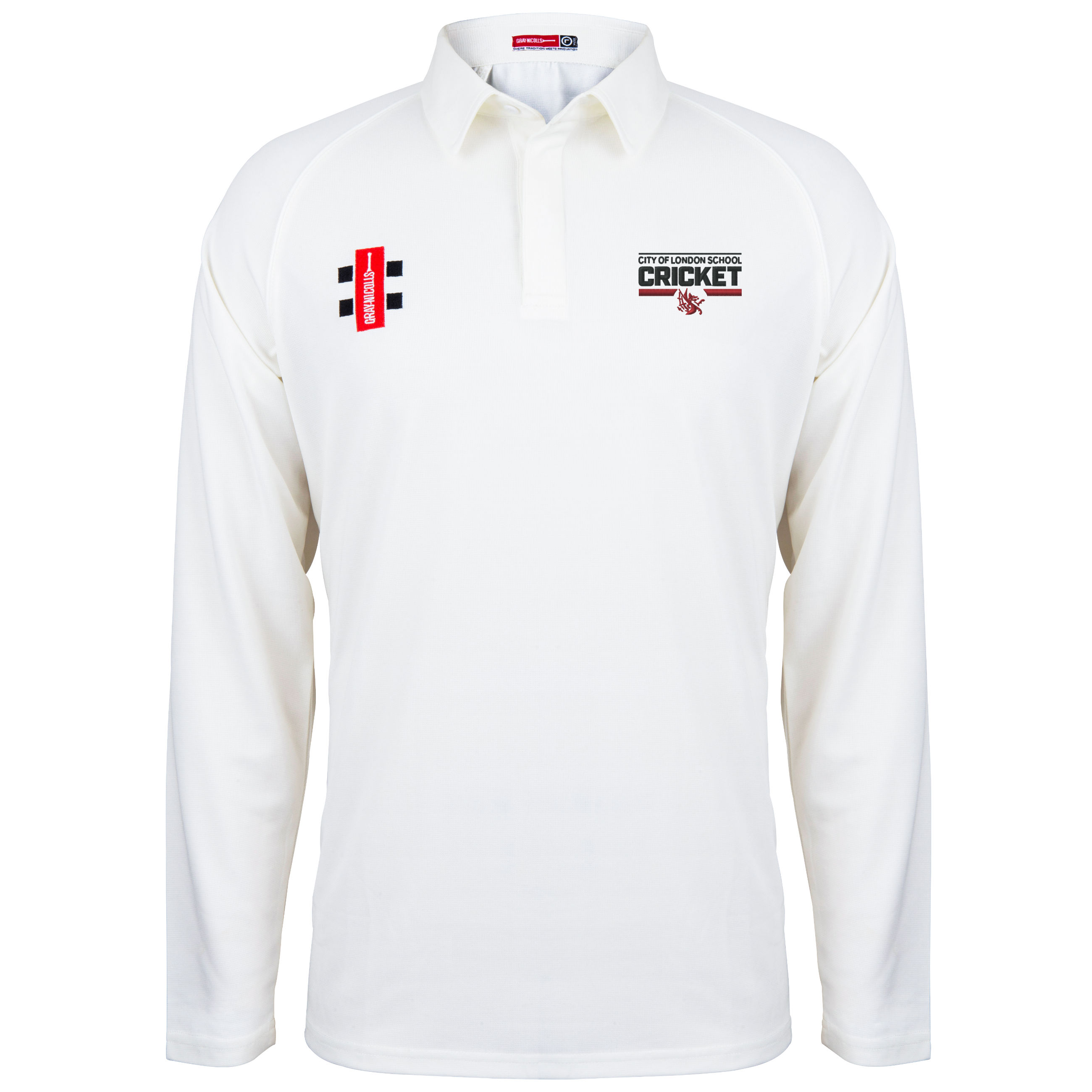 gray-nicolls-city-of-london-school-senior-matrix-v2-l-s-shirt-ivory image 1