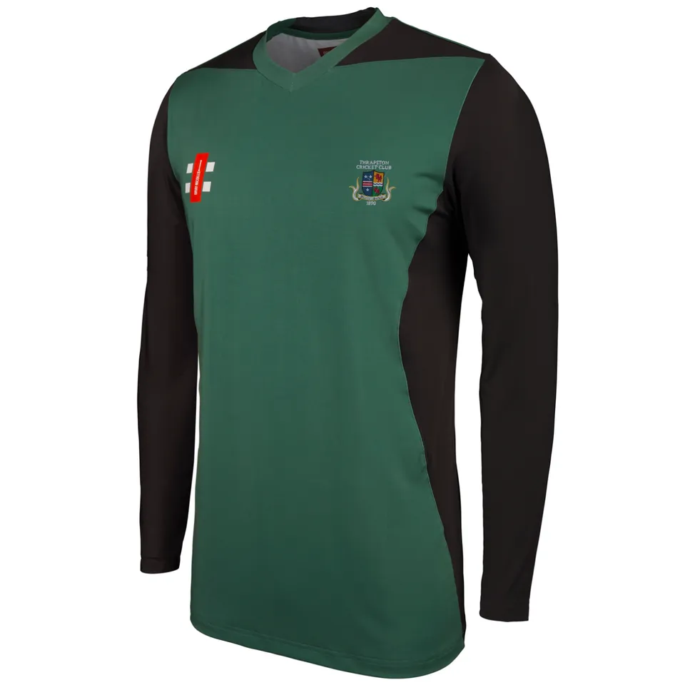 gray-nicolls-thrapston-cc-pro-performance-maglia-cricket-t20-manica-lunga-verde- image 1