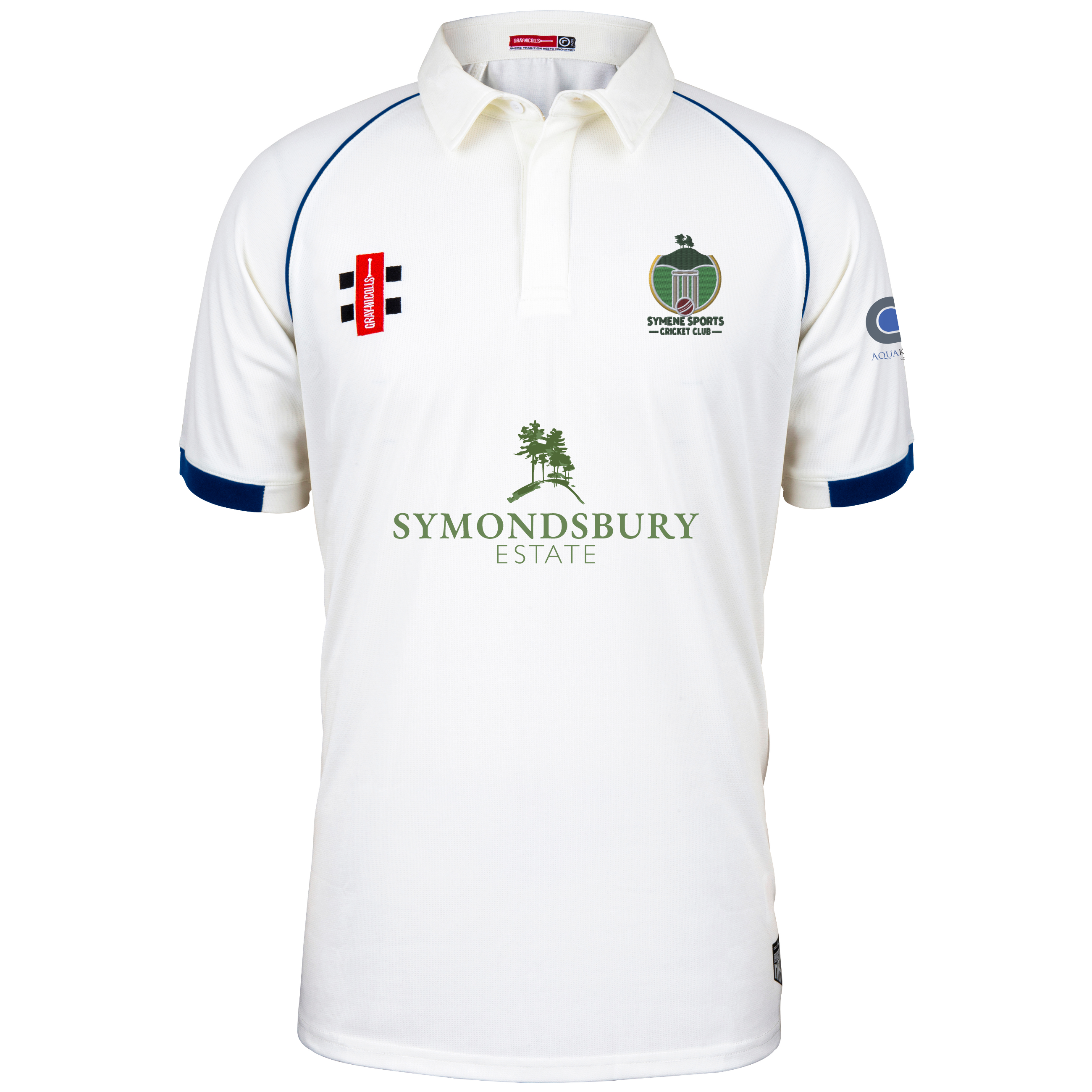 gray-nicolls-symene-cc-matrix-v2-maglia-cricket-manica-corta-ivory-navy-senior image 1