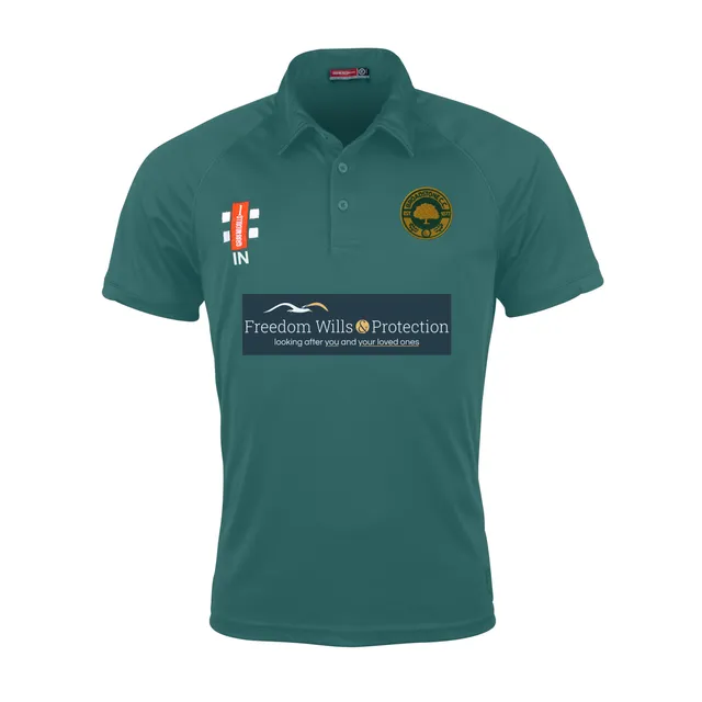 gray-nicolls-matrix-v2-polo-cricket-manica-corta-senior-verde-broadstone-cc image 1