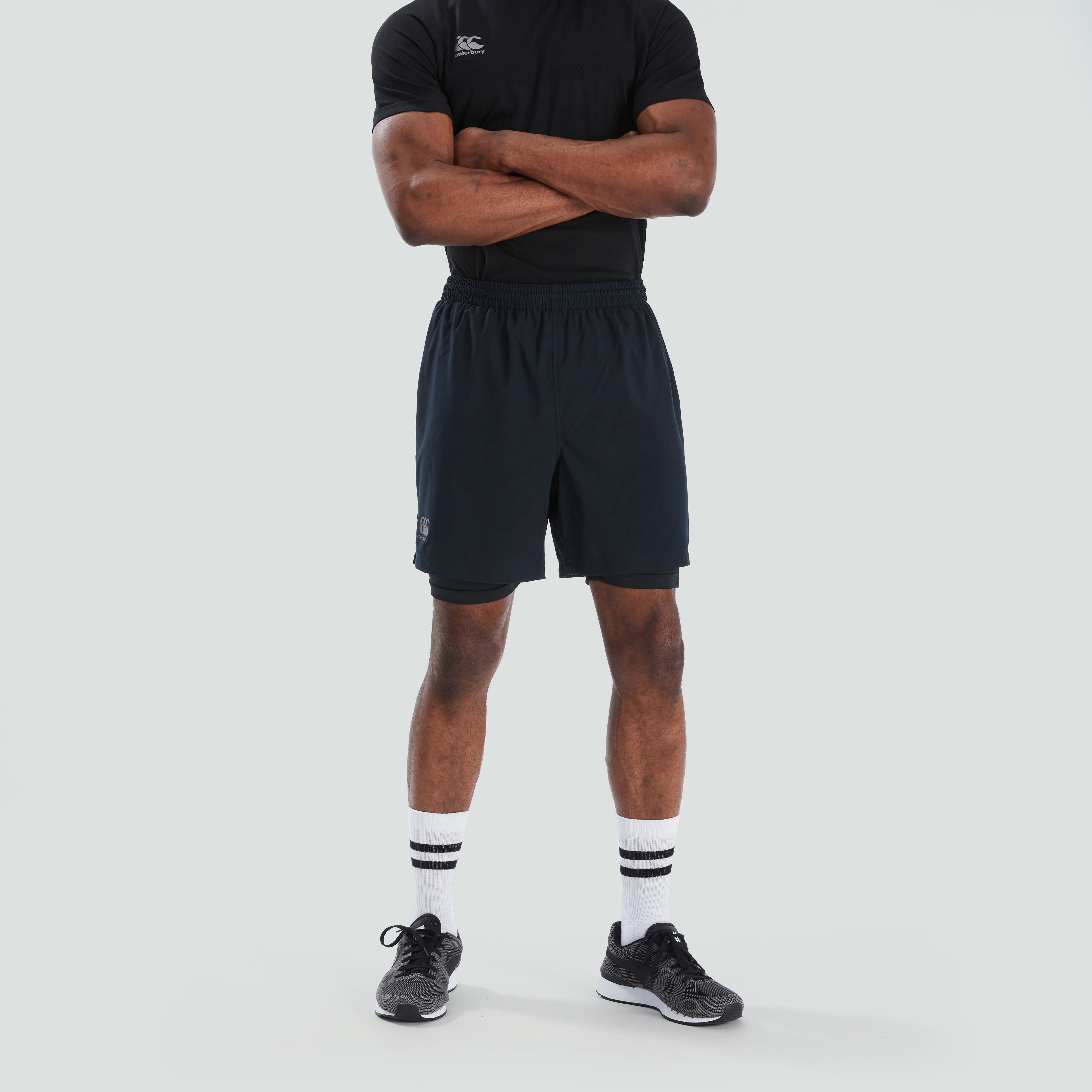 canterbury-vapodri-2-in-1-short-uomo-nero-grigio image 2