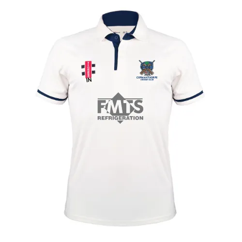 gray-nicolls-pro-performance-v3-shirt-s-s-senior-avorio-navy-copmanthorpe-cc image 1