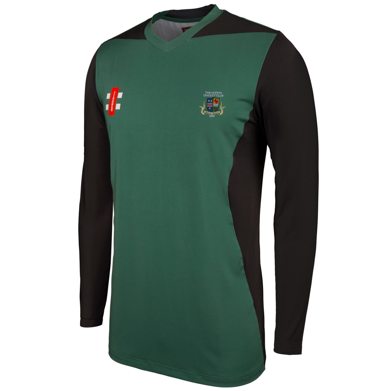 gray-nicolls-pro-performance-maglia-cricket-junior-manica-lunga-verde-nero-thrap image 1