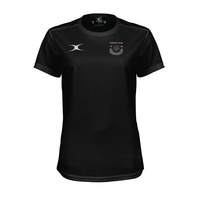 gilbert-rugby-somerset-rugby-referees-society-photon-ii-t-shirt-donna-nero image 1
