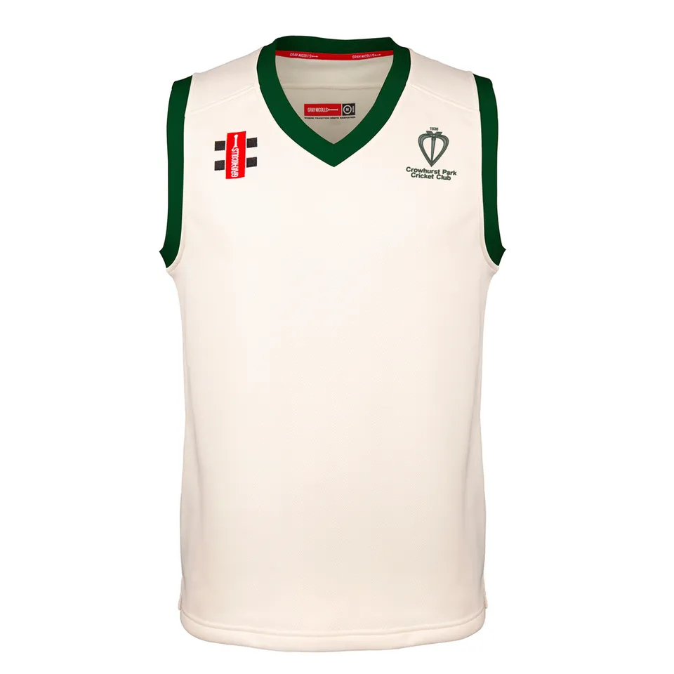 gray-nicolls-crowhurst-park-cc-bambino-pro-performance-gilet-match-avorio-verde image 1