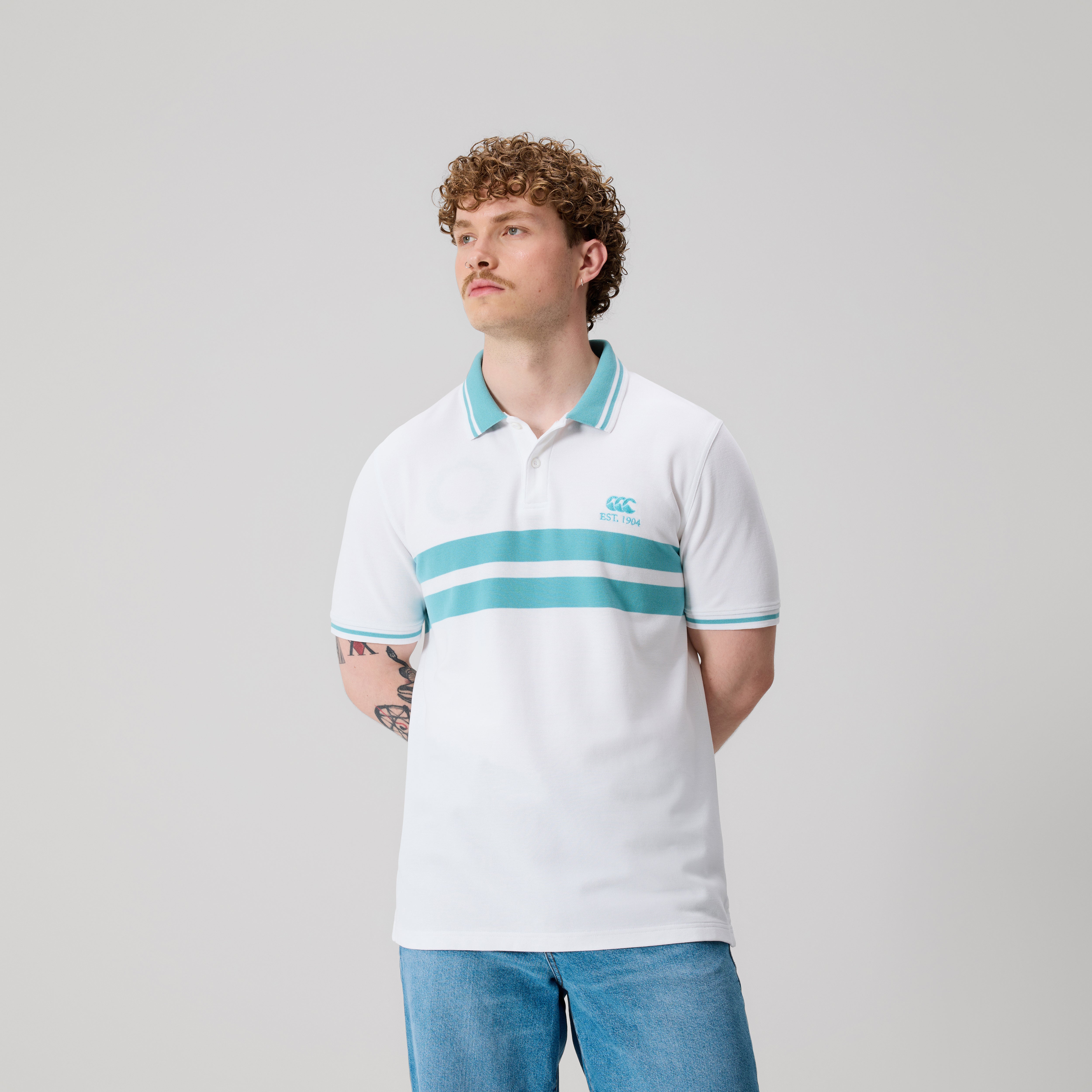 canterbury-polo-uomo-chest-stripe-bianca image 1