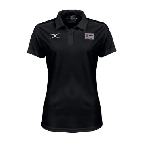 gilbert-rugby-photon-ii-polo-donna-rfu-referees-union-nero-manica-corta image 1