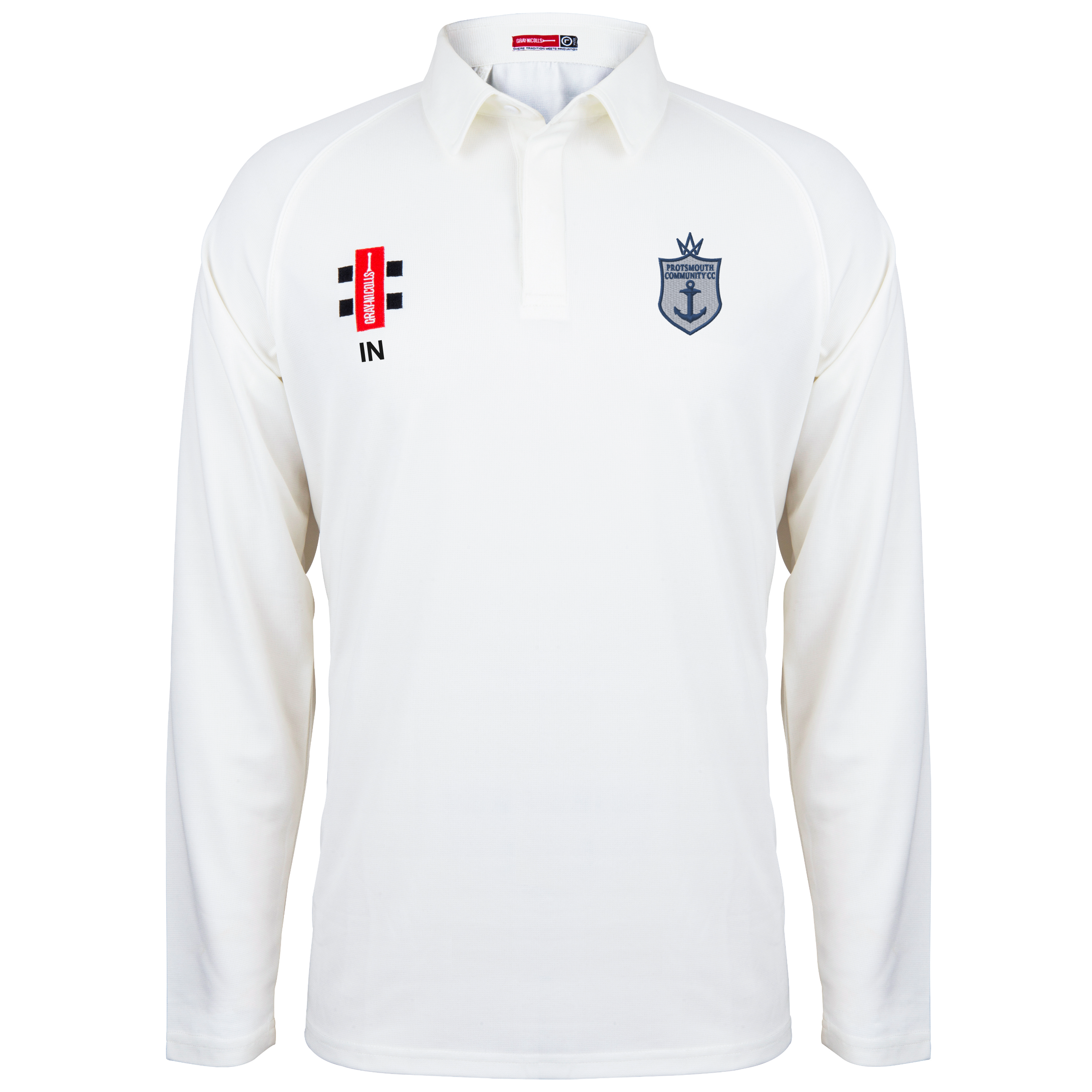 gray-nicolls-portsmouth-community-cc-senior-matrix-v2-maglia-cricket-manica-lung image 1