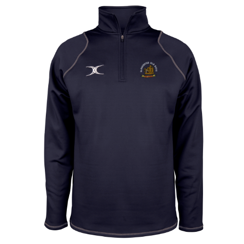 gilbert-rugby-gloucester-old-boys-rfc-senior-quest-pile-1-4-zip-blu-navy-scuro image 1