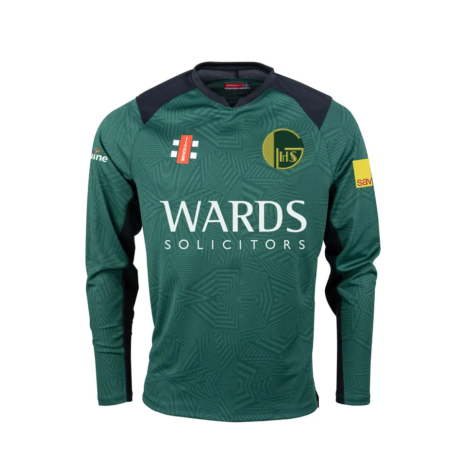 gray-nicolls-pro-t20-maglia-cricket-manica-lunga-golden-hill-cc-senior-verde-ner image 1
