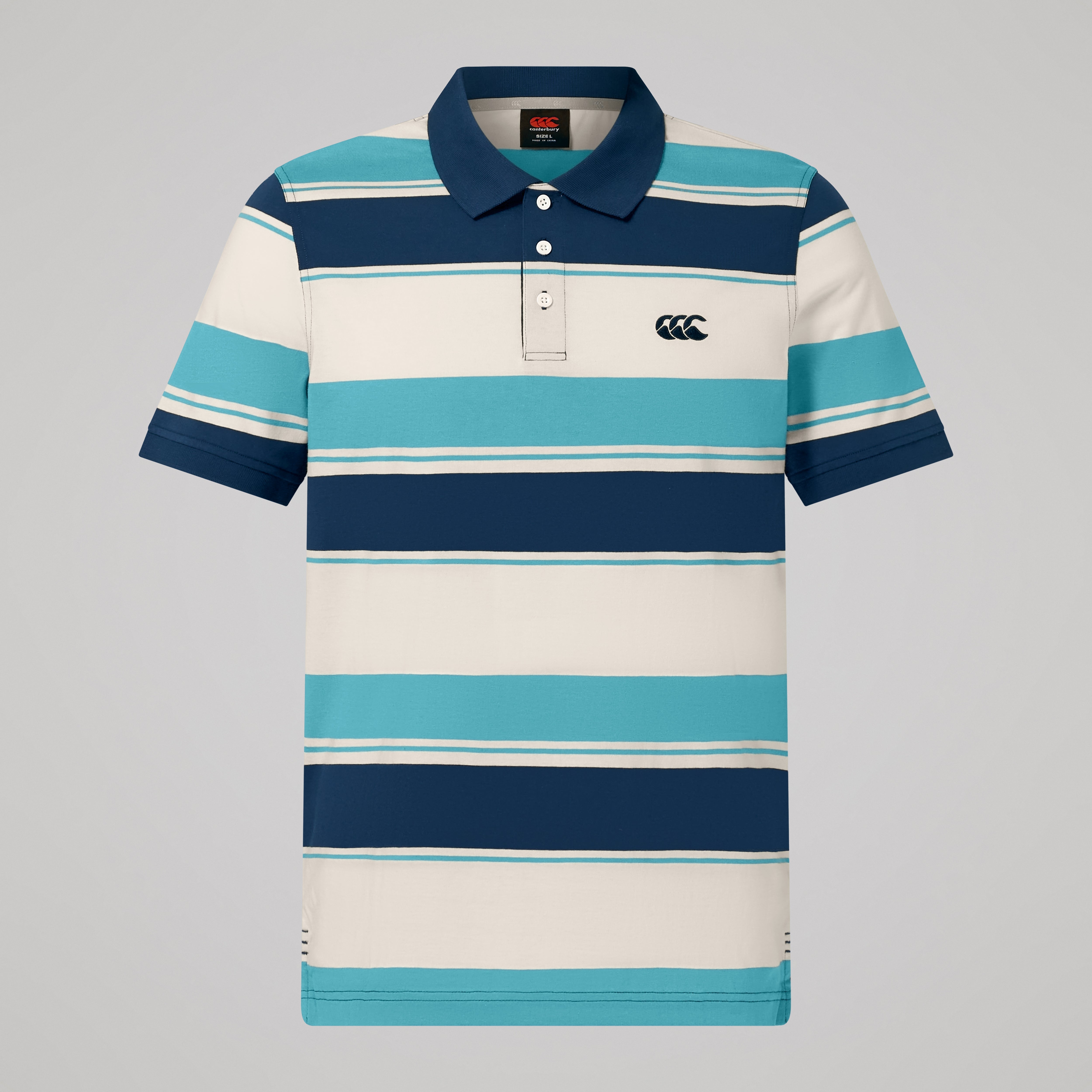 canterbury-fundamentals-stripe-polo-uomo-blu-a-maniche-corte image 1