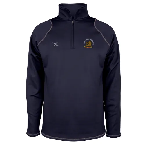 gilbert-rugby-gloucester-old-boys-rfc-quest-2-pile-1-4-zip-donna-blu-navy-scuro image 1