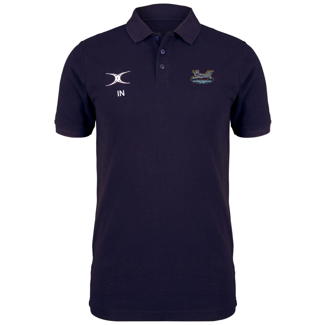 gilbert-rugby-hastings-bexhill-rfc-quest-polo-uomo-blu-navy image 1
