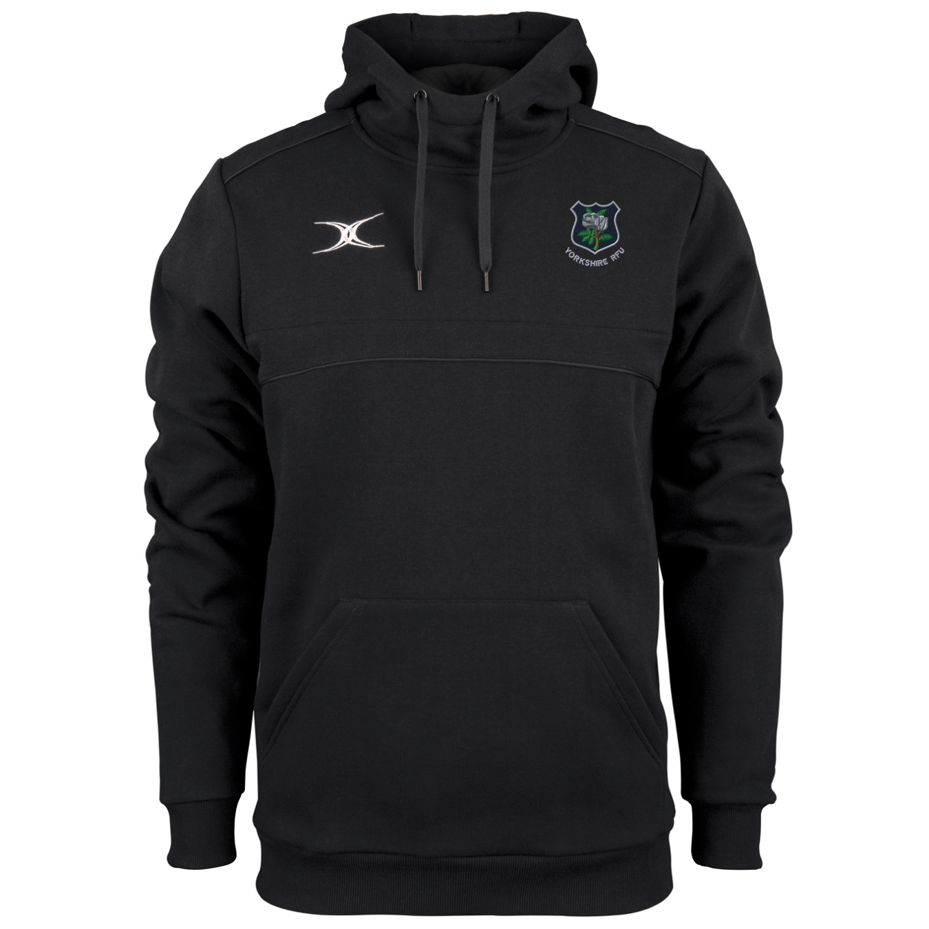 gilbert-rugby-yorkshire-pdg-photon-felpa-con-cappuccio-adulto-nero image 1