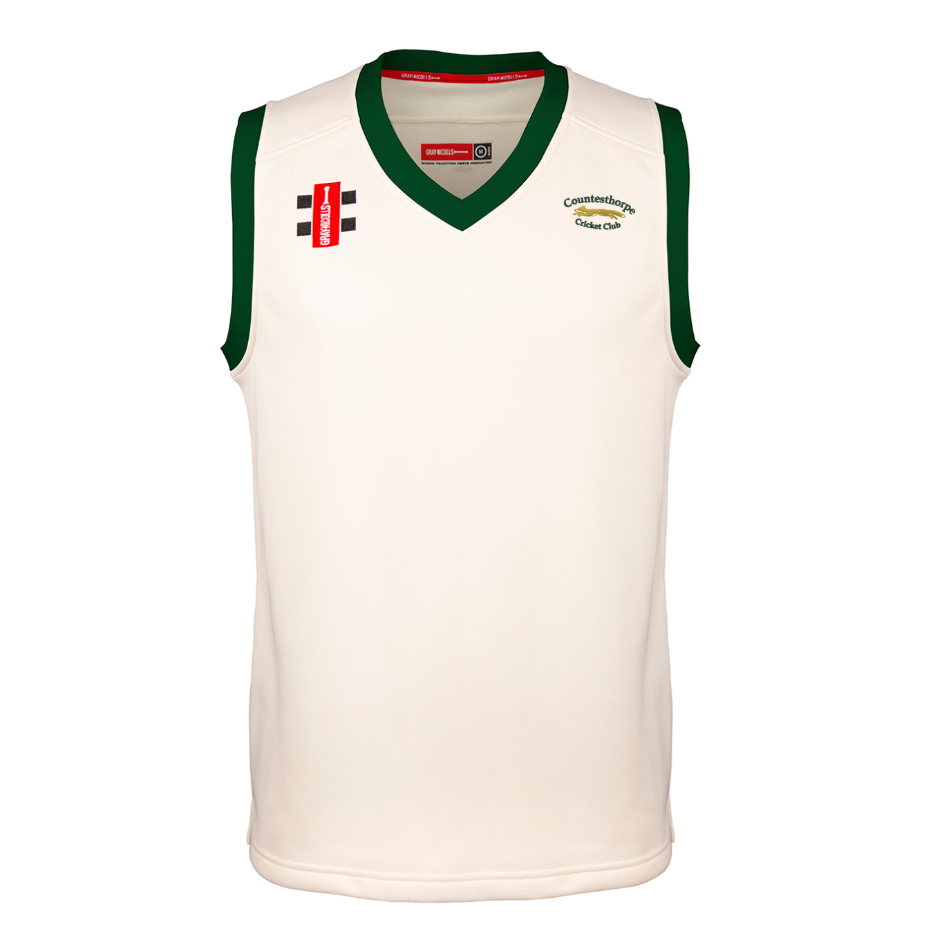 gray-nicolls-countesthorpe-cc-junior-gilet-match-pro-performance-avorio-verde image 1
