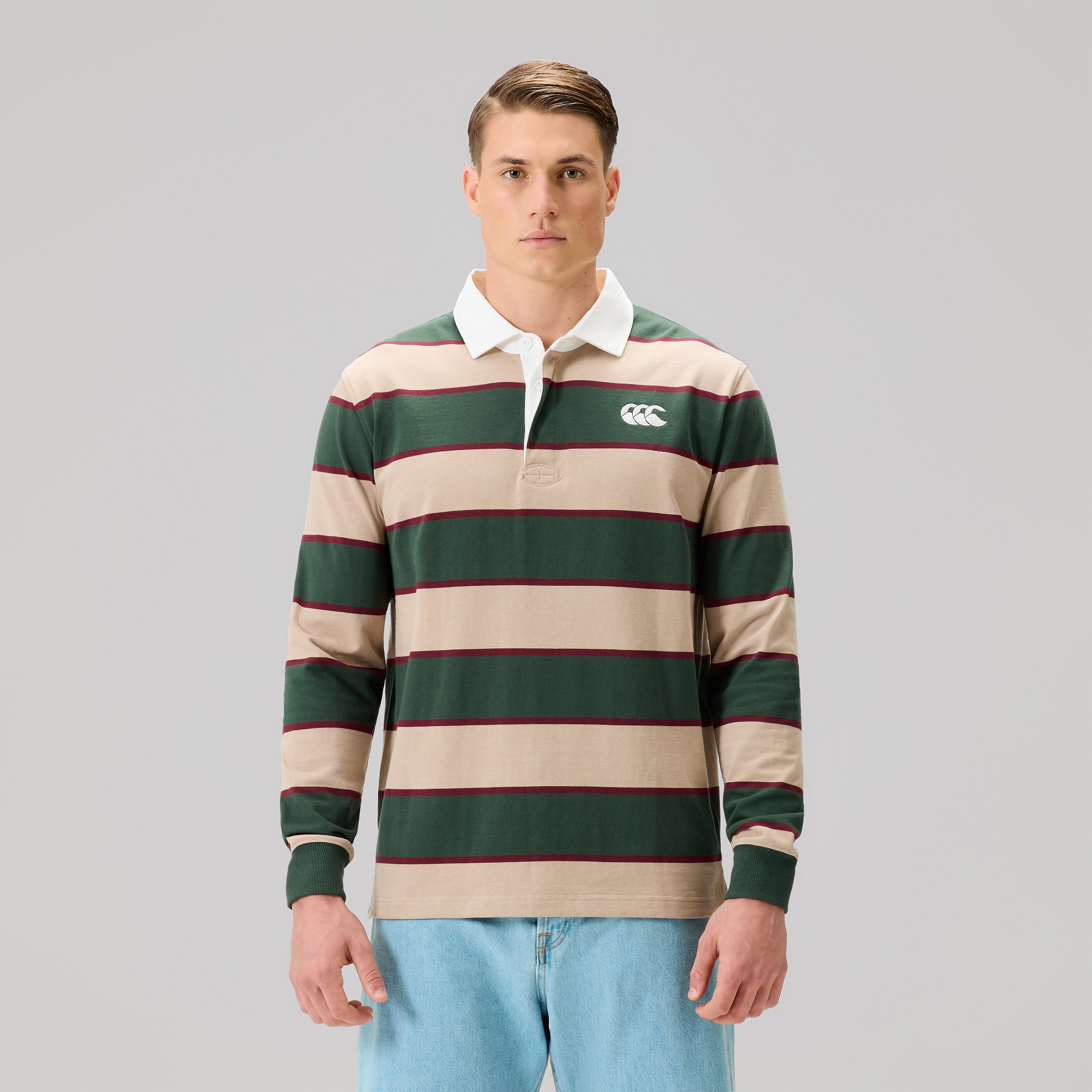 canterbury-fundamentals-stripe-maglia-rugby-uomo-verde image 2