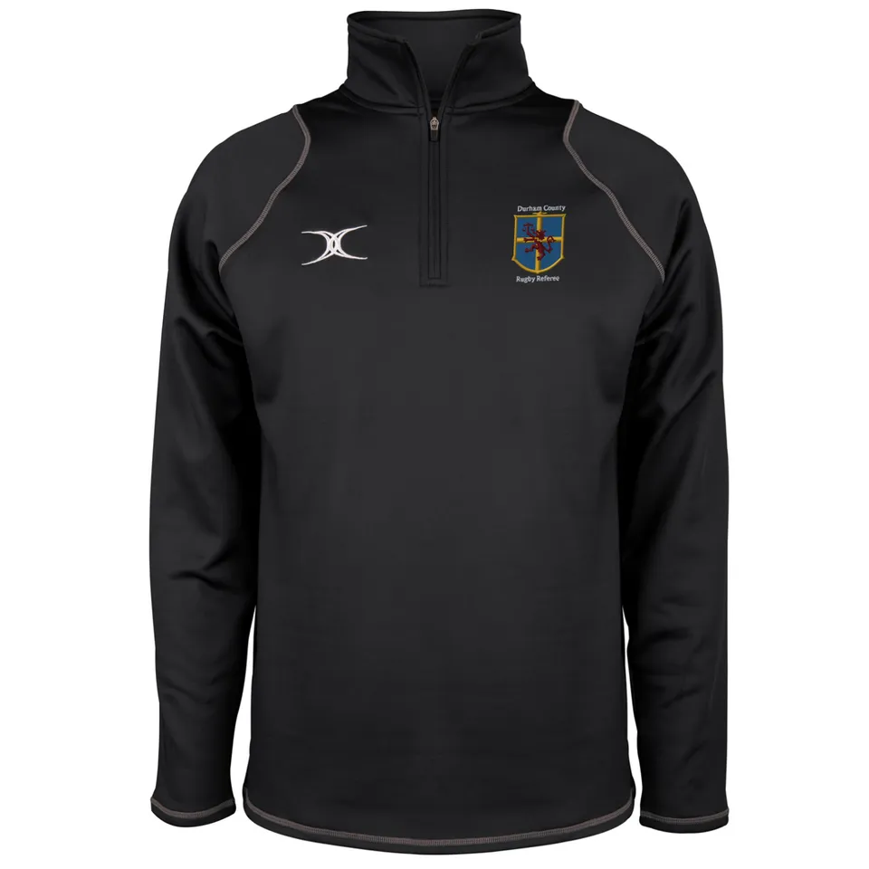 gilbert-rugby-durham-county-referee-quest-pile-uomo-1-4-zip-nero image 1