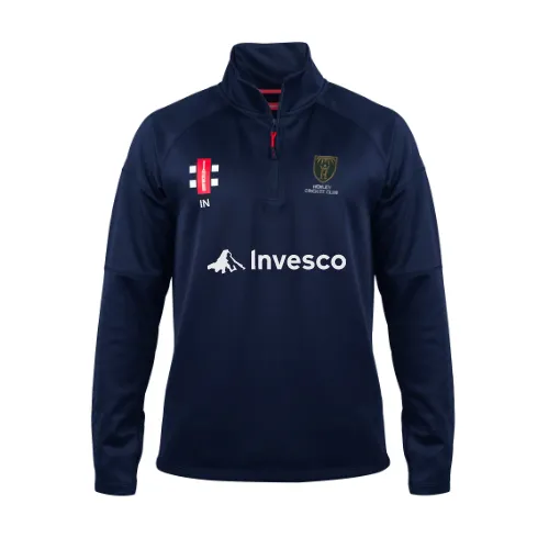 gray-nicolls-henley-cc-junior-pro-thermo-fleece-pile-cricket-1-4-zip-navy image 1