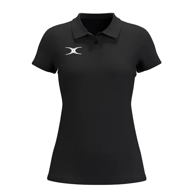 gilbert-rugby-atom-polo-manica-corta-donna-nero-blu-navy-bianco image 1