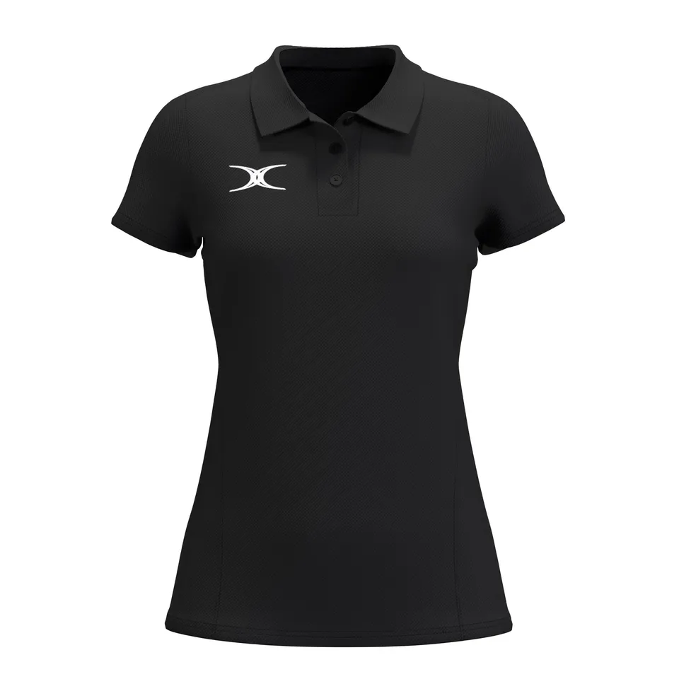 gilbert-rugby-atom-polo-manica-corta-donna-nero-blu-navy-bianco image 1