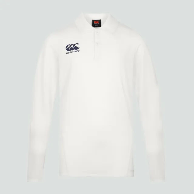 canterbury-cricket-polo-manica-lunga-junior-unisex-crema image 1