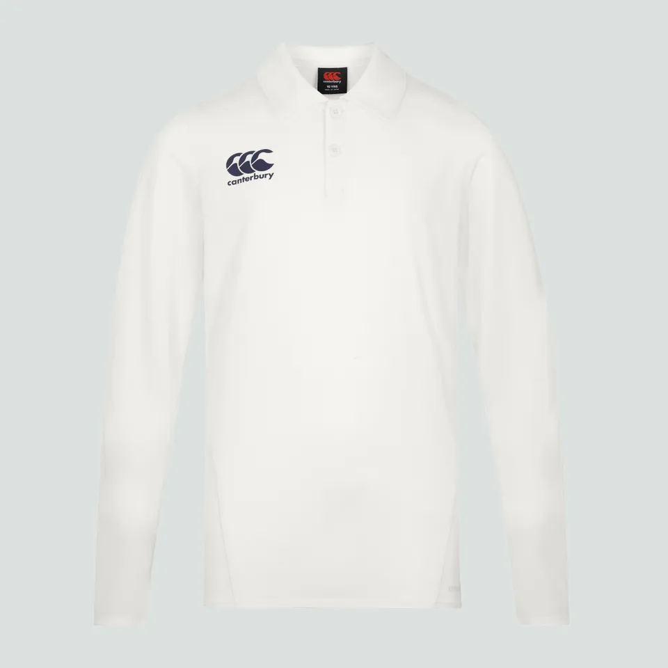 canterbury-cricket-polo-manica-lunga-junior-unisex-crema image 1